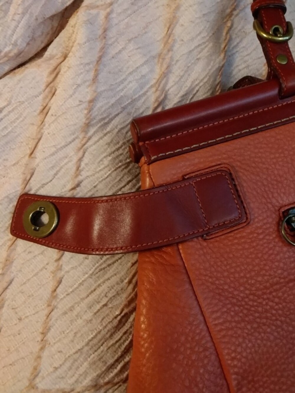 Coach Vintage Soho Dowel Satchel 2004 Coral With Red Trim - Picture 11 of 15